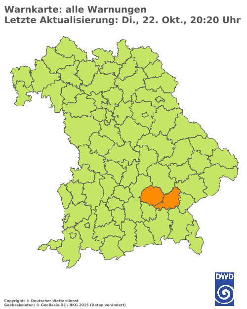 Aktuelle Wetterwarnungen für  Donau-Ries