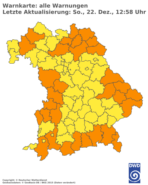 Aktuelle Wetterwarnungen für  Donau-Ries