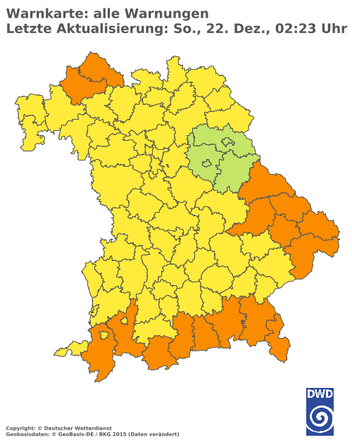 Aktuelle Wetterwarnungen für  Donau-Ries