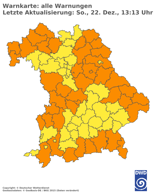 Aktuelle Wetterwarnungen für  Donau-Ries