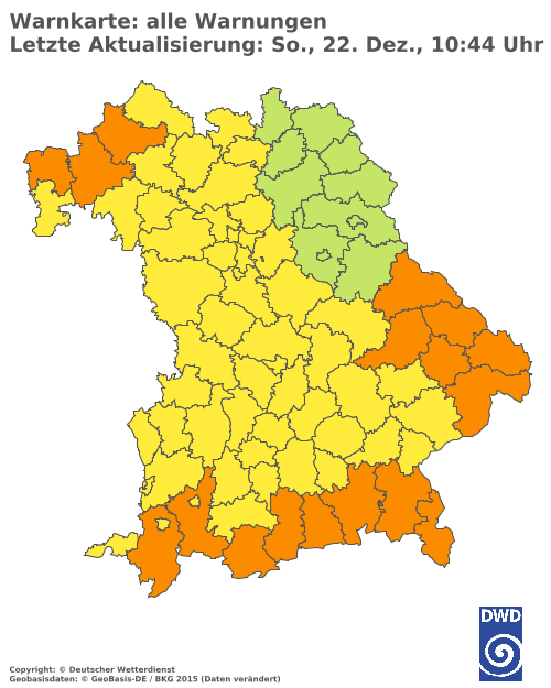 Aktuelle Wetterwarnungen für  Donau-Ries