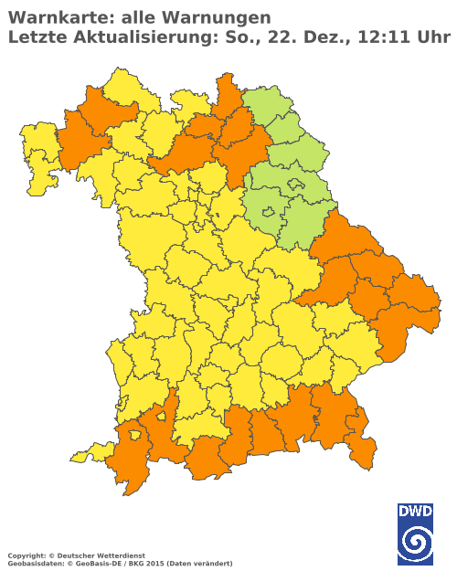 Aktuelle Wetterwarnungen für  Donau-Ries