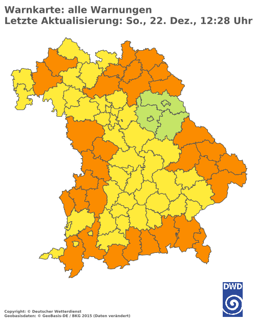 Aktuelle Wetterwarnungen für  Donau-Ries