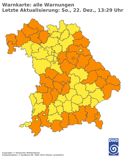 Aktuelle Wetterwarnungen für  Donau-Ries