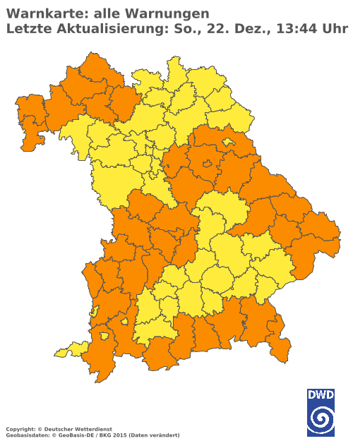 Aktuelle Wetterwarnungen für  Donau-Ries