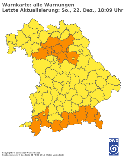 Aktuelle Wetterwarnungen für  Donau-Ries