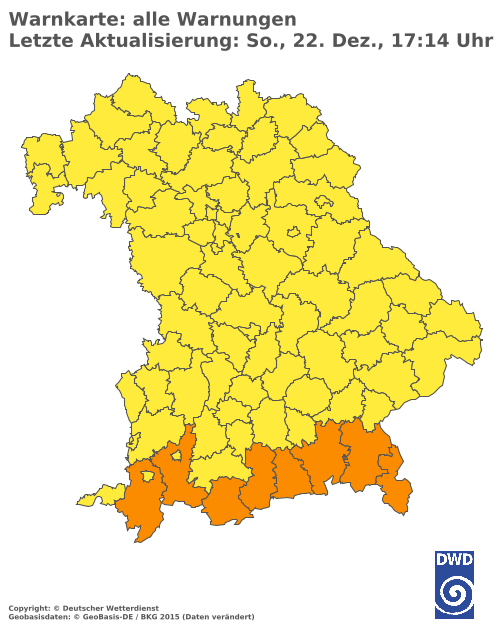 Aktuelle Wetterwarnungen für  Donau-Ries