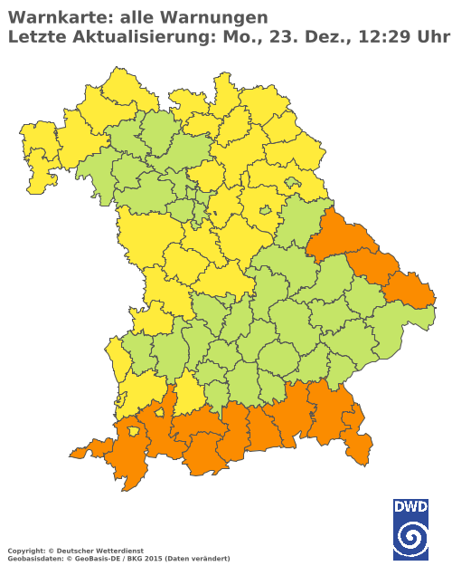 Aktuelle Wetterwarnungen für  Donau-Ries