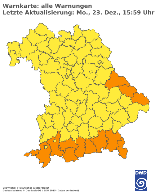 Aktuelle Wetterwarnungen für  Donau-Ries