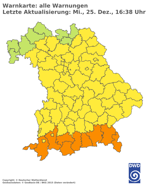 Aktuelle Wetterwarnungen für  Donau-Ries