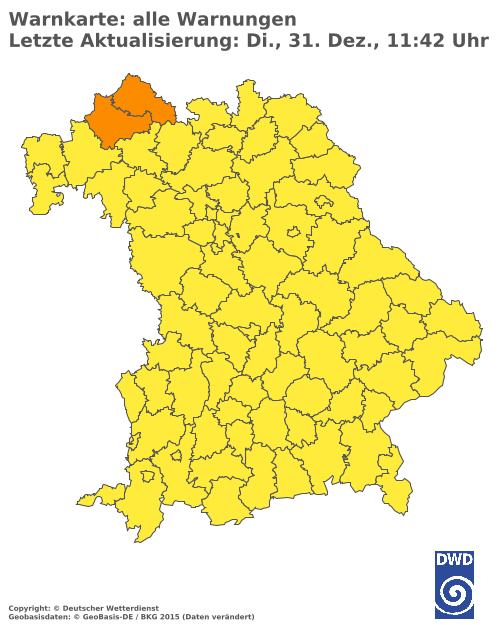 Aktuelle Wetterwarnungen für  Donau-Ries