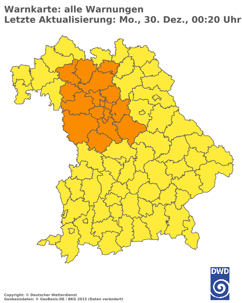 Aktuelle Wetterwarnungen für  Donau-Ries