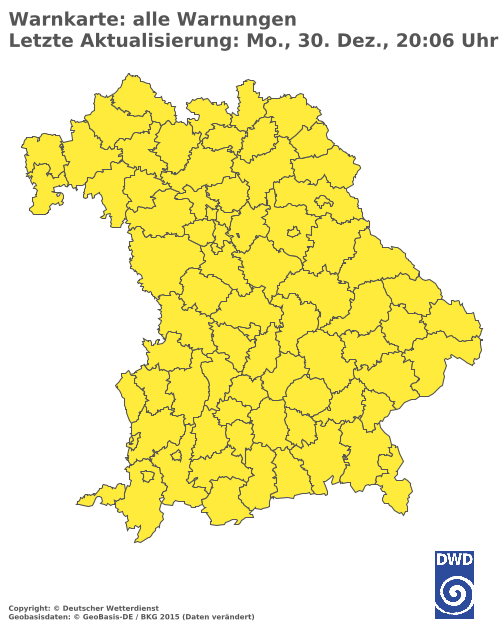 Aktuelle Wetterwarnungen für  Donau-Ries