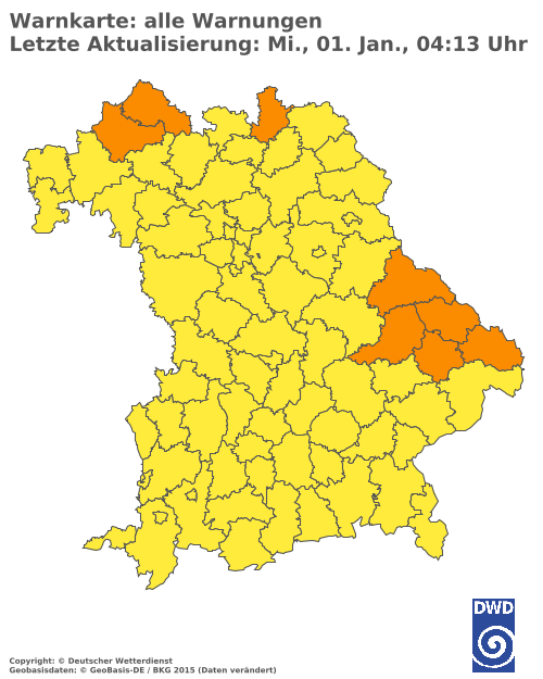 Aktuelle Wetterwarnungen für  Donau-Ries