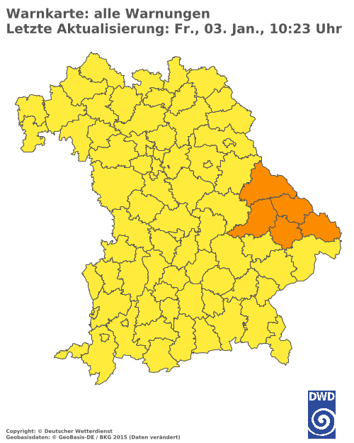 Aktuelle Wetterwarnungen für  Donau-Ries