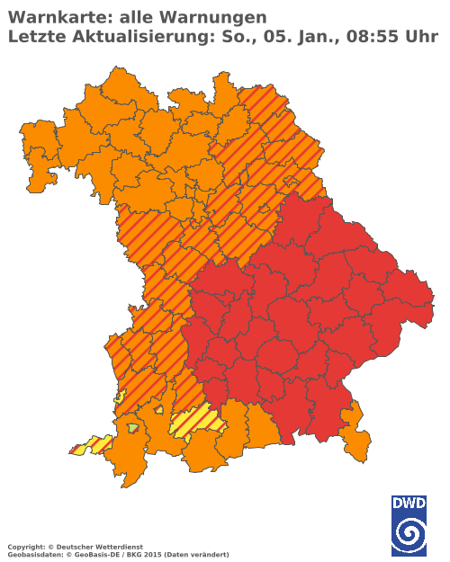 Aktuelle Wetterwarnungen für  Donau-Ries