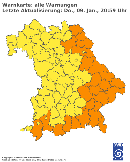 Aktuelle Wetterwarnungen für  Donau-Ries