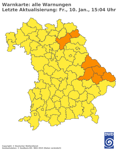 Aktuelle Wetterwarnungen für  Donau-Ries